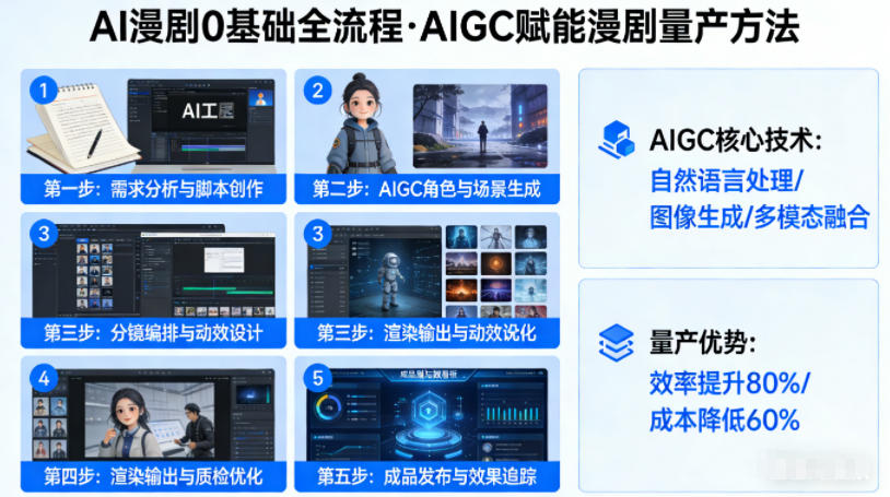 AI漫剧0基础全流程，快速掌握AIGC赋能的漫剧量产方法-蓝天网创