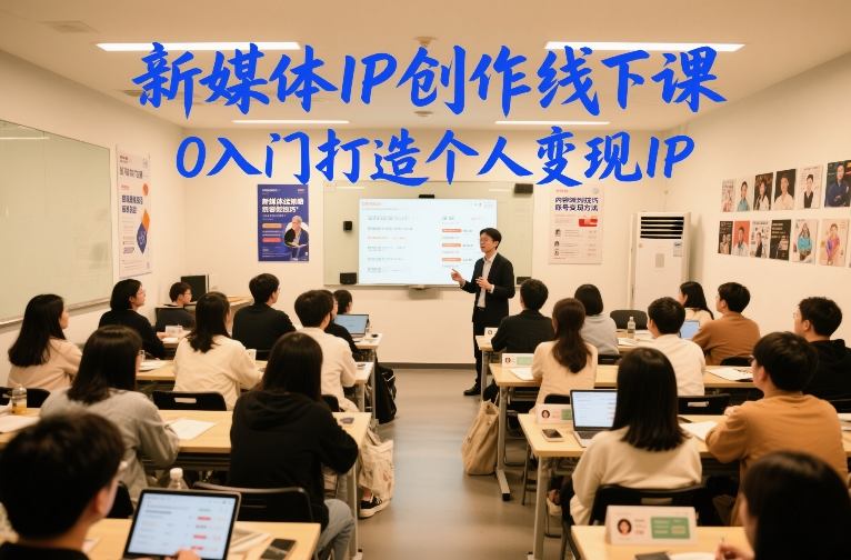 新媒体IP创作线下课，0入门打造个人变现IP-蓝天网创