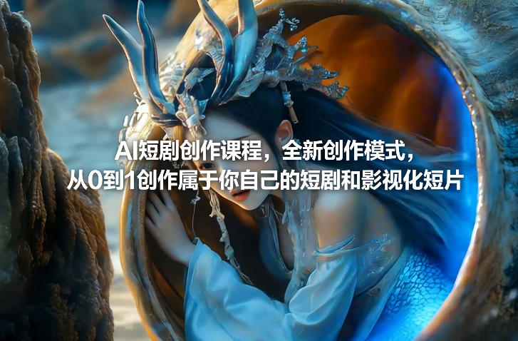 AI短剧创作课程，全新创作模式，从0到1创作属于你自己的短剧和影视化短片-蓝天网创