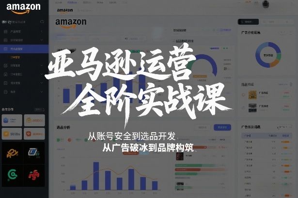 亚马逊运营全阶实战课，从账号安全到选品开发，从广告破冰到品牌构筑（更新2026年2月）-蓝天网创