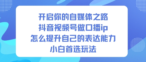 开启你的自媒体之路，抖音视频号做口播ip，怎么提升自己的表达能力，小白首选玩法-蓝天网创