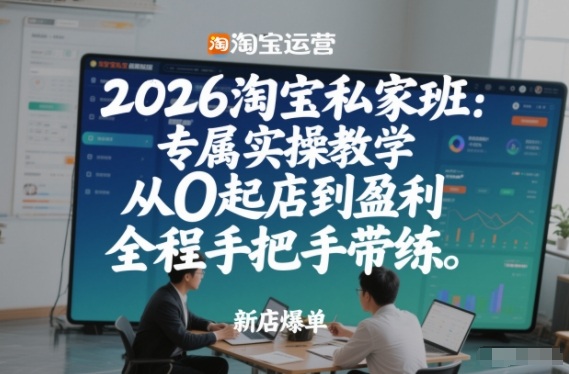 2026淘宝私家班：专属实操教学，从0起店到盈利，全程手把手带练（更新）-蓝天网创