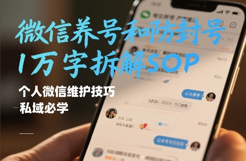 微信养号和防封号1万字拆解SOP，个人微信维护技巧，私域必学【文档】-蓝天网创