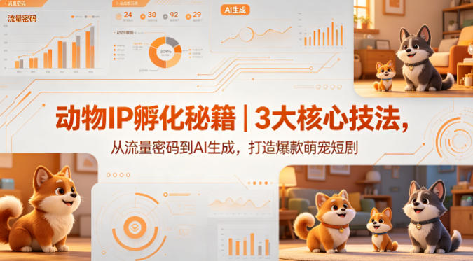动物IP孵化秘籍｜3大核心技法，从流量密码到AI生成，打造爆款萌宠短剧-蓝天网创