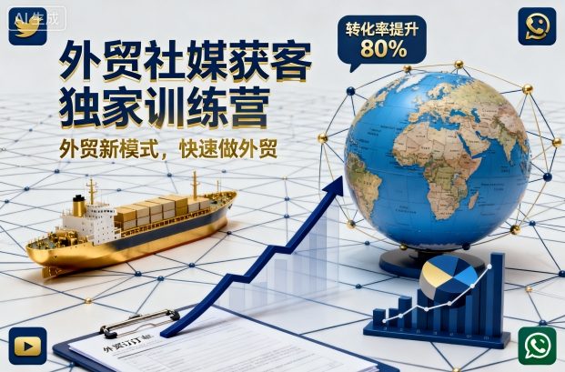外贸社媒获客独家训练营，外贸新模式，快速做外贸（更新26年2月）-蓝天网创