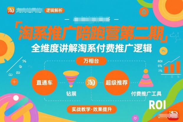 淘系推广陪跑营第二期，全维度讲解淘系付费推广逻辑-蓝天网创