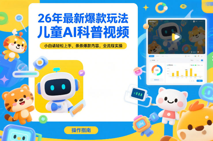 26年最新爆款玩法，儿童AI科普视频，小白请轻松上手，条条爆款内容，全流程实操-蓝天网创