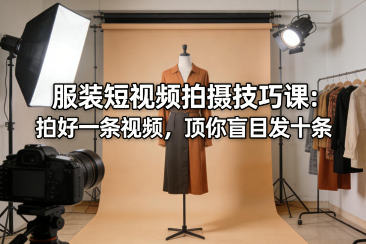 服装短视频拍摄技巧课：拍好一条视频，顶你盲目发十条-蓝天网创
