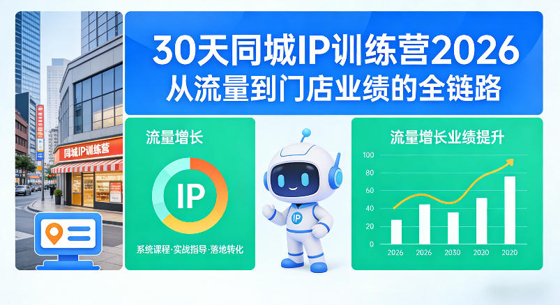 30天同城IP训练营2026年，从流量到门店业绩的全链路-蓝天网创