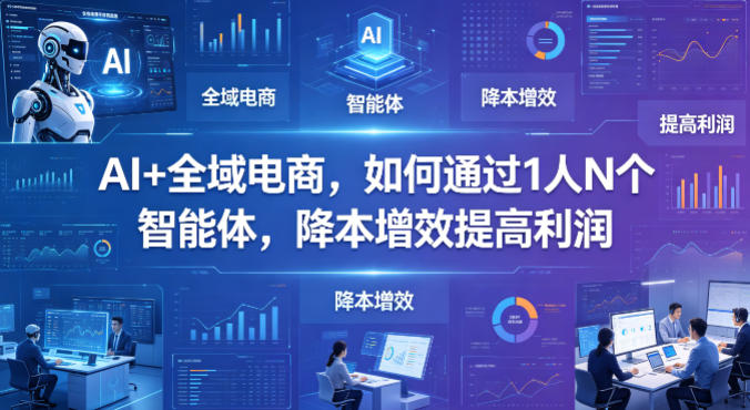 AI+全域电商，如何通过1人N个智能体，降本增效提高利润-蓝天网创