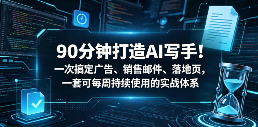 90分钟打造AI写手！一次搞定广告、销售邮件、落地页，一套可每周持续使用的实战体系【原创双语字幕】-蓝天网创