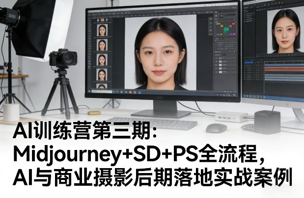 AI训练营第三期：Midjourney+SD+PS全流程，AI与商业摄影后期落地实战案例-蓝天网创