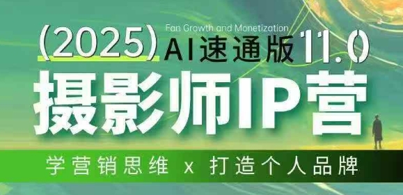 摄影师IP营第十一期Al速通版，学营销思维+打造个人品牌-蓝天网创