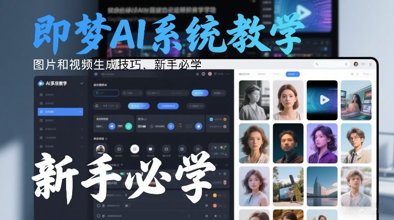 即梦AI系统教学，图片和视频生成技巧，新手必学-蓝天网创