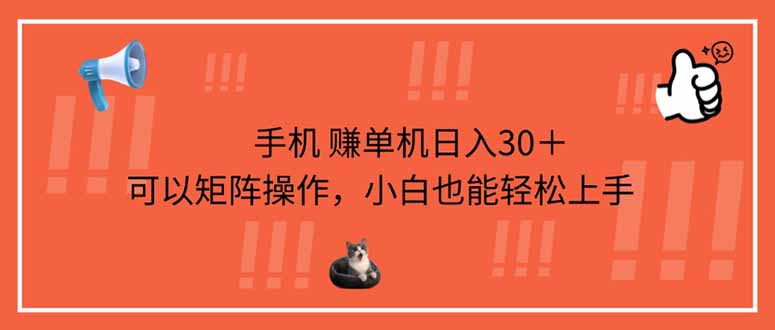 （14189期）手机赚单机日入30＋，可以矩阵操作，小白也能轻松上手-蓝天网创