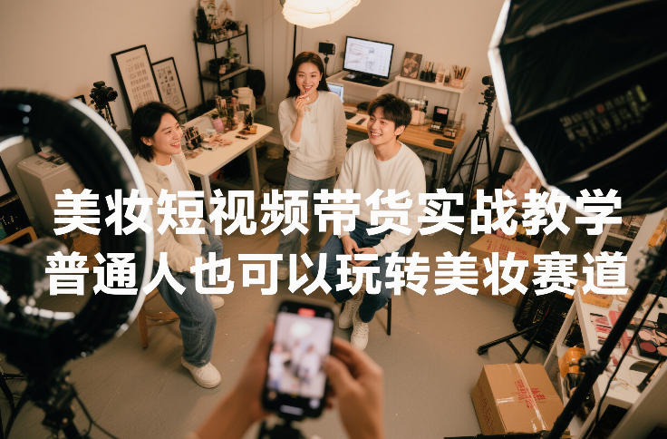 美妆短视频带货实战教学，普通人也可以玩转美妆赛道-蓝天网创