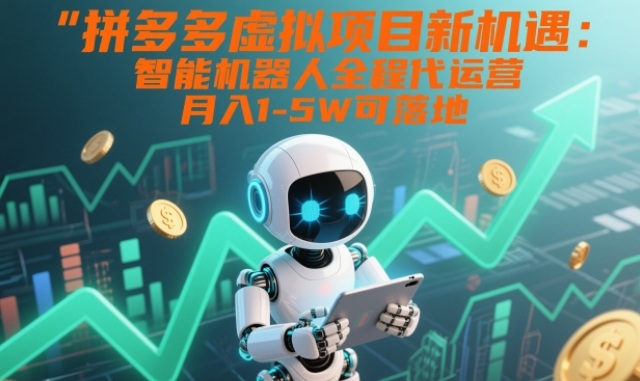 拼多多虚拟项目新机遇：智能机器人全程代运营，月入1-5W可落地【揭秘】-蓝天网创