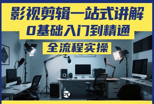 影视剪辑一站式讲解，0基础入门到精通，全流程实操-蓝天网创